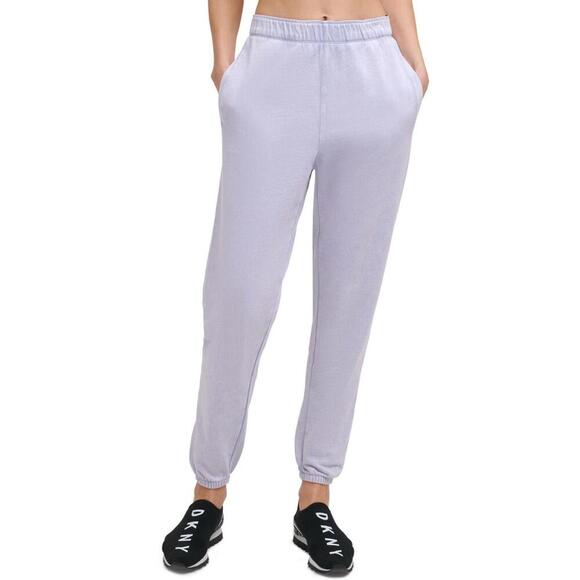 New DKNY Sport Women’s Cotton Jogger Pants, Color: Lilac, Size: Large - Picture 1 of 4